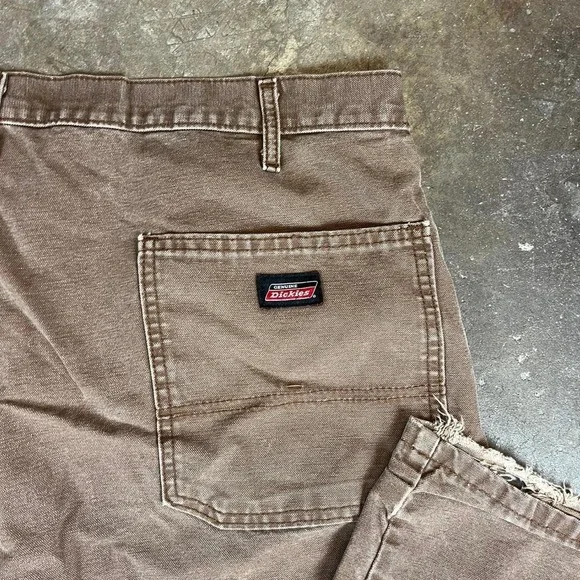 Dickies Mens Brown Canvas Work Pants Carpenter Style Relaxed Fit Size 42x32 - Picture 2 of 7